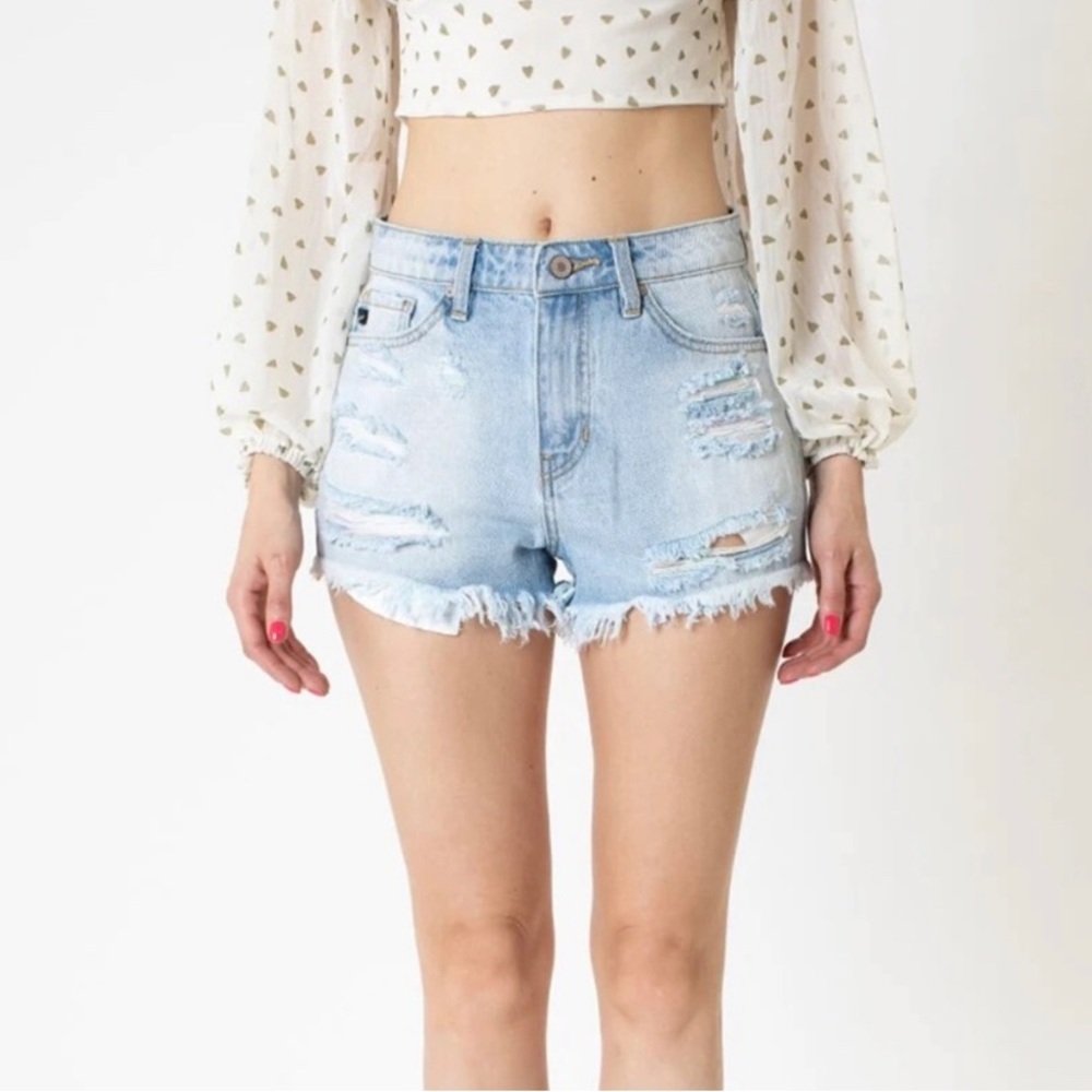 KANCAN | Connie Distressed High Rise Shorts | Size 9/28